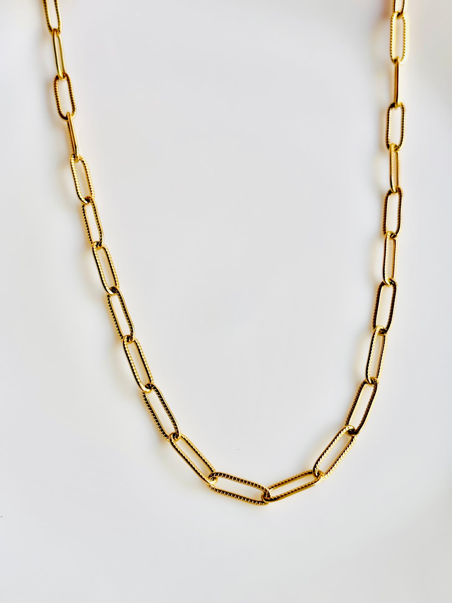 Gold chain necklace, shiny, long, classic