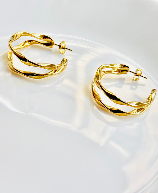 anti tarnish, non-allergic, hypoallergenic , loops, earrings