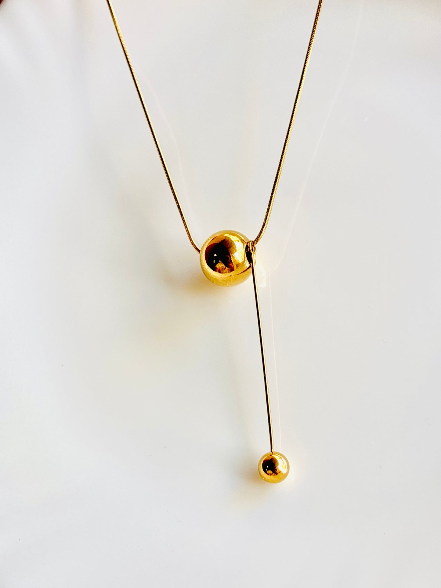 Gold necklace, chain, pendulum, pendant, cute, KPOP, Gift, shiny, classy, elegant