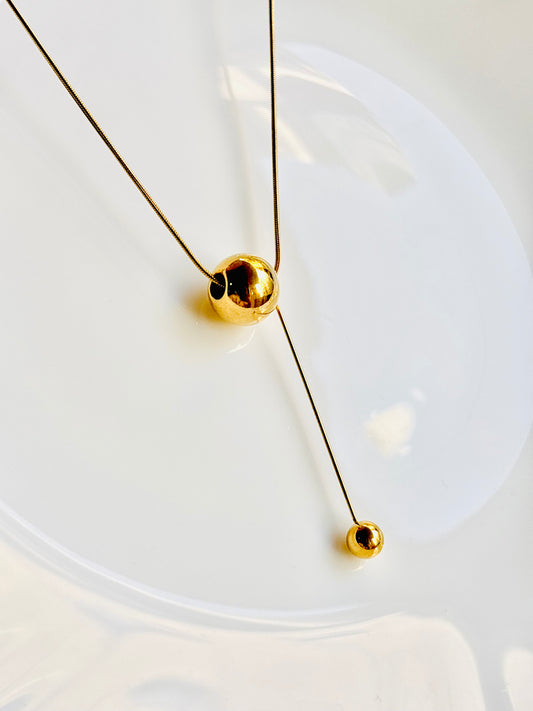 Pendulum pendant, shiny, infinity, stylish, gold plated, stainless steel, classy