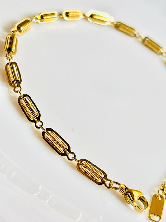 18K gold plated, stainless steel base, college wear, minimal, daily, 