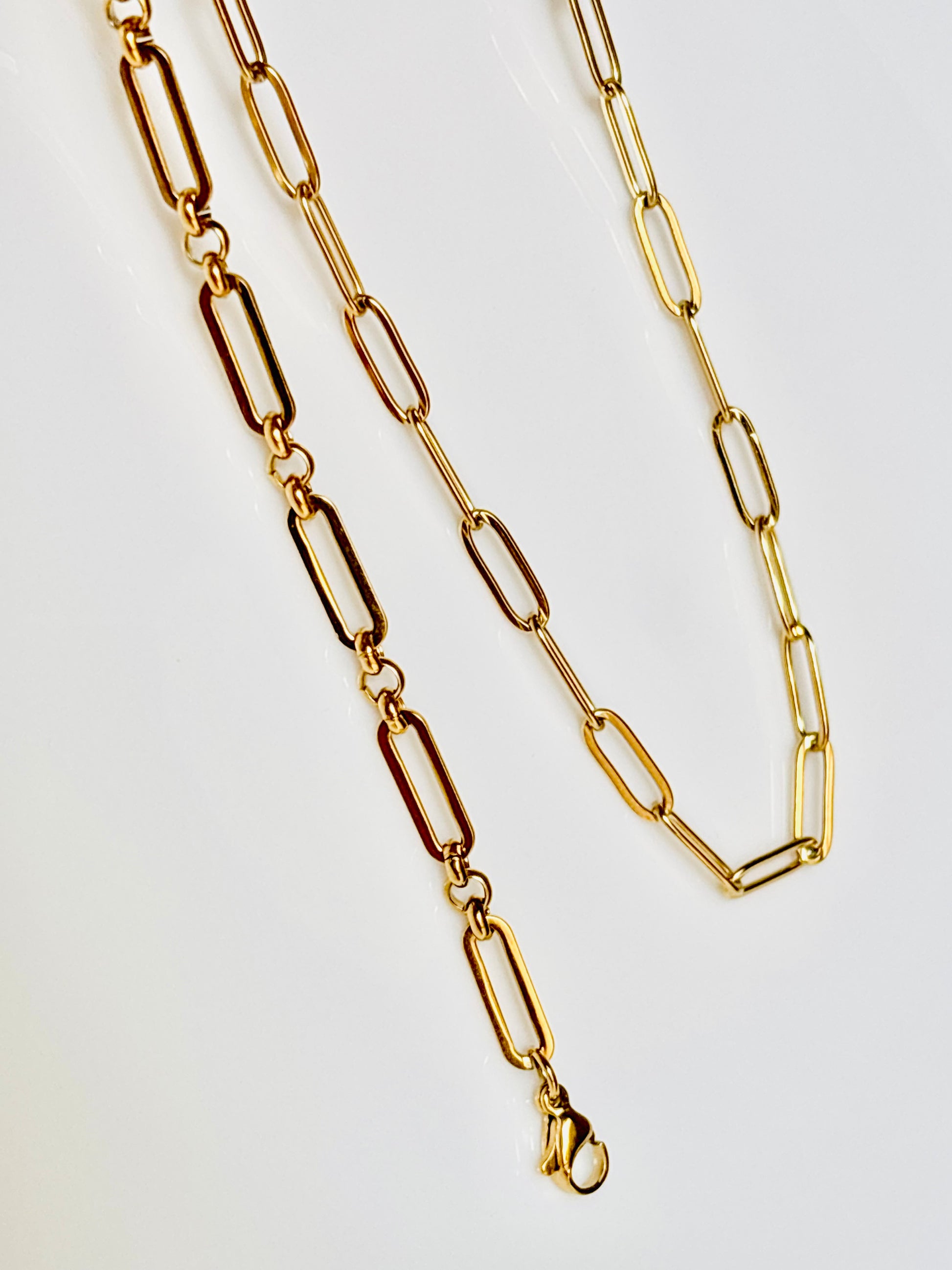 golden chain & bracelet; trendy; design; gold plated