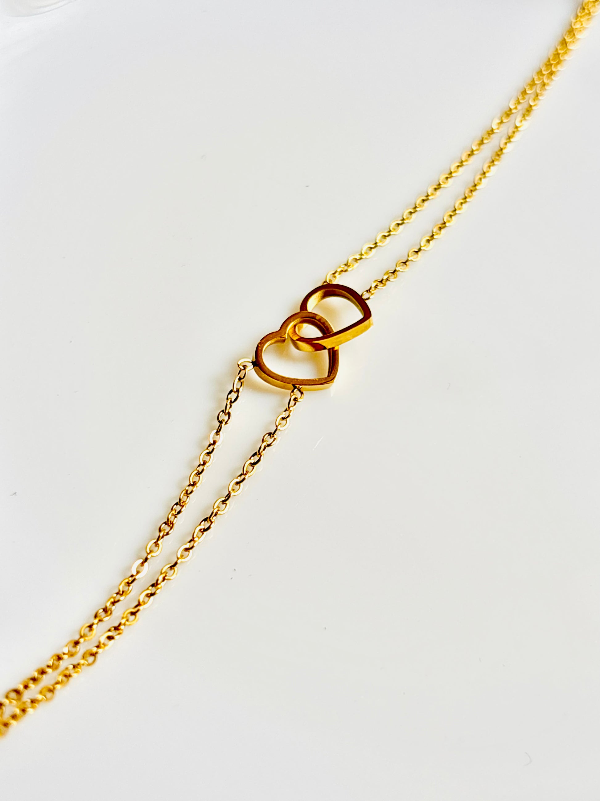 Gold chain heart bracelet; trendy; elegant; cute; branded; gift; chain