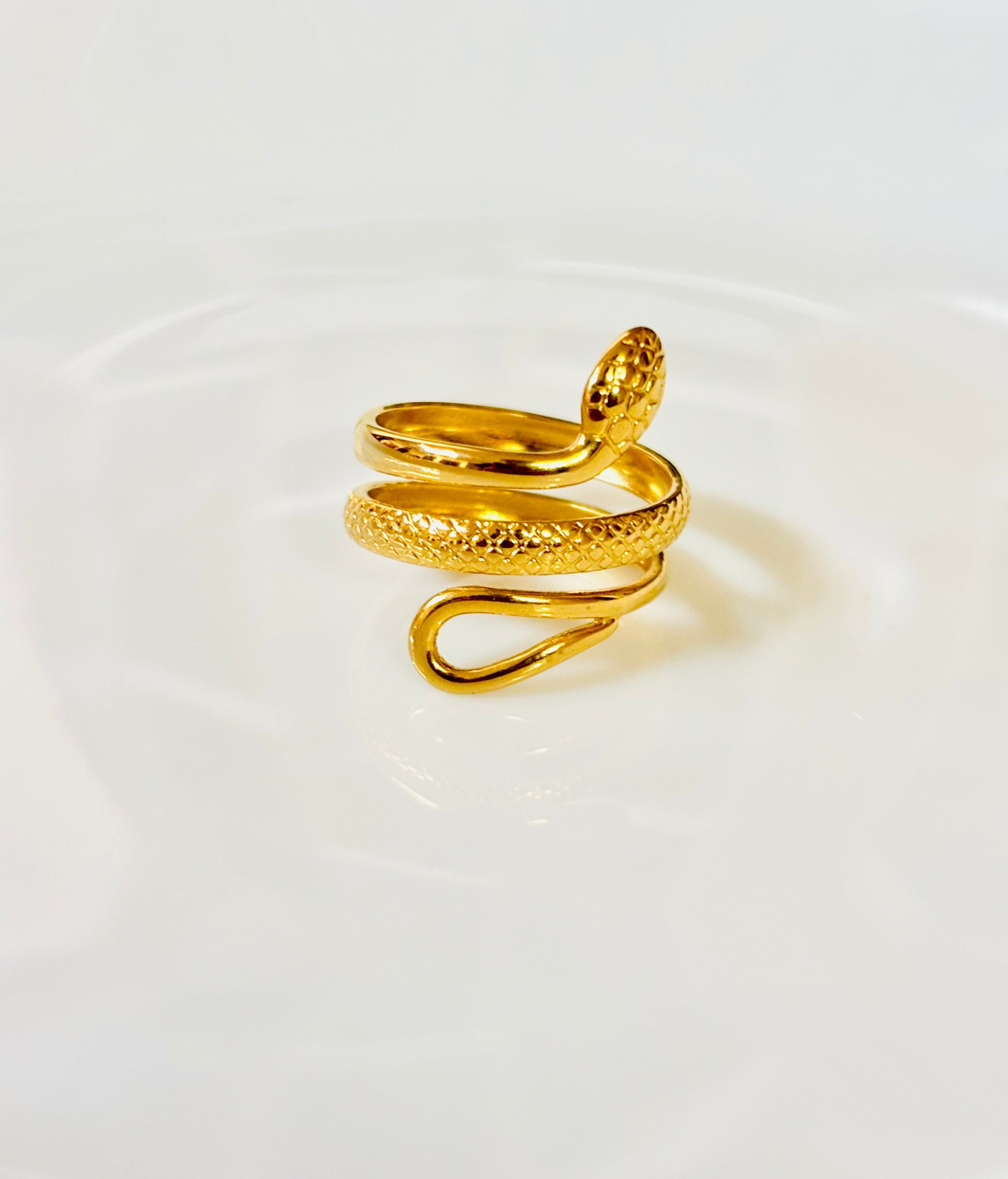 snake ring; three layer; shiny; cute trendy design; beautiful