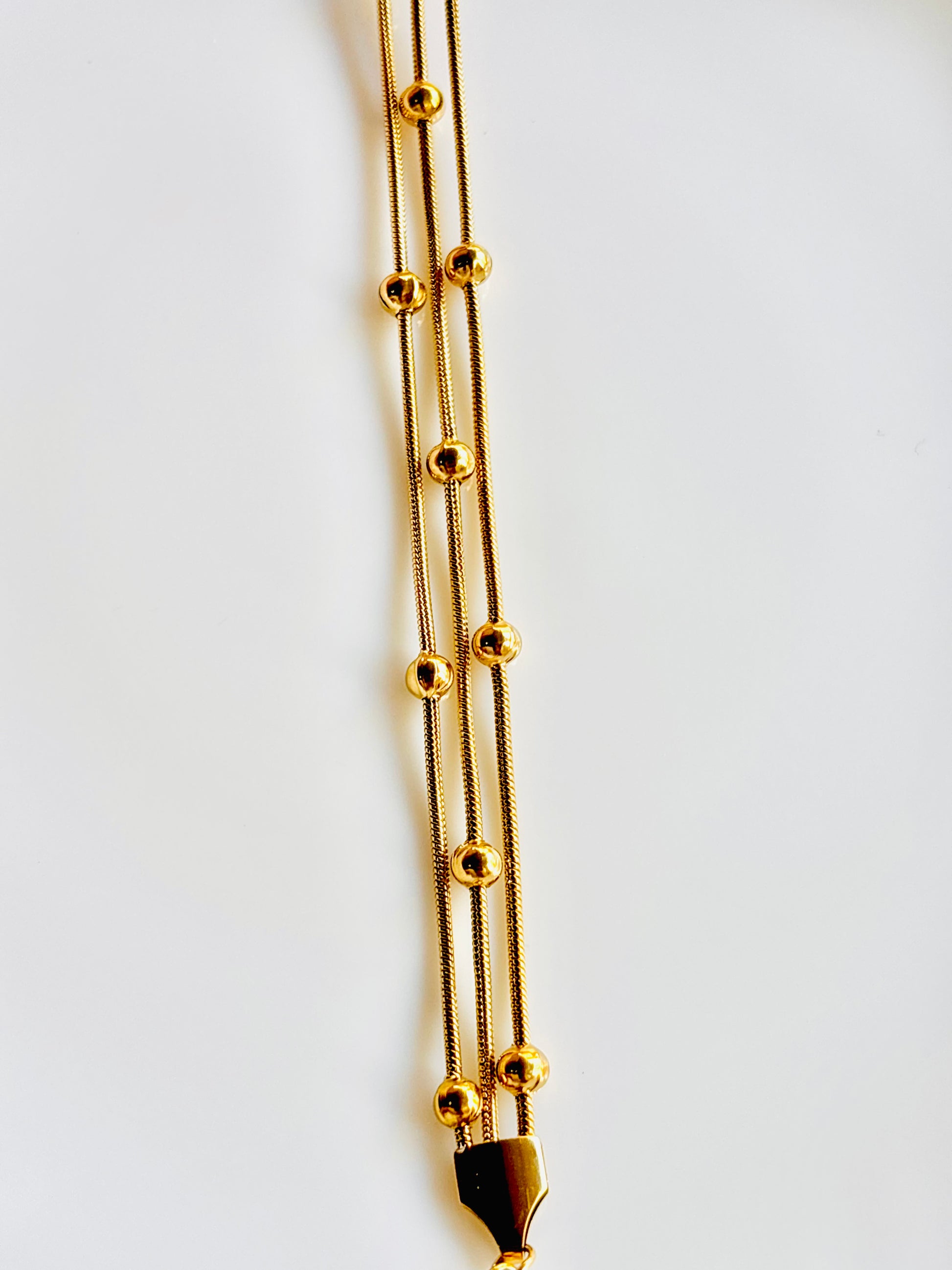 three layers dotted gold-plated waterproof, anti-tarnish stainless steel jewellery by gemstory; cute; funky; everyday dainty design